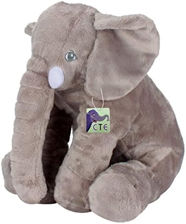 CTE Cuddly Stuffed Baby Elephant Super Soft Baby Toy Cute Plush Animal Pillow Cushion Perfect Gift for Kids