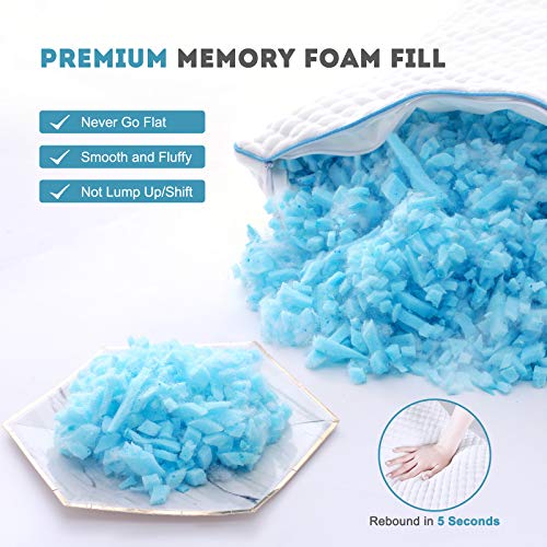 SORMAG Memory Foam Pillows, Shredded Adjustable Loft Pillow for Side