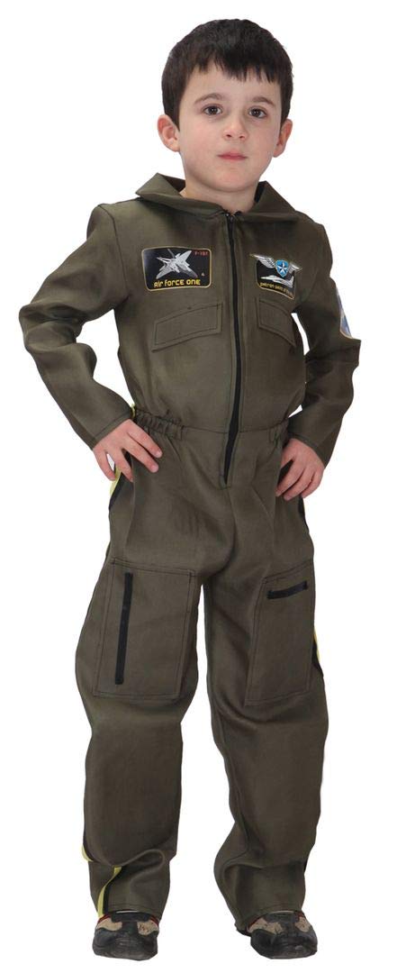 Licus Boys Air Force Fighter Pilot Role Play Halloween Costumes Cosplay Jumpsuit M