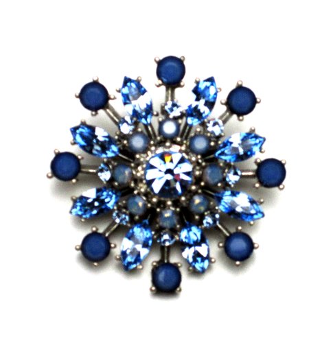 PILGRIM 280-605 Brosche, versilbert, blau