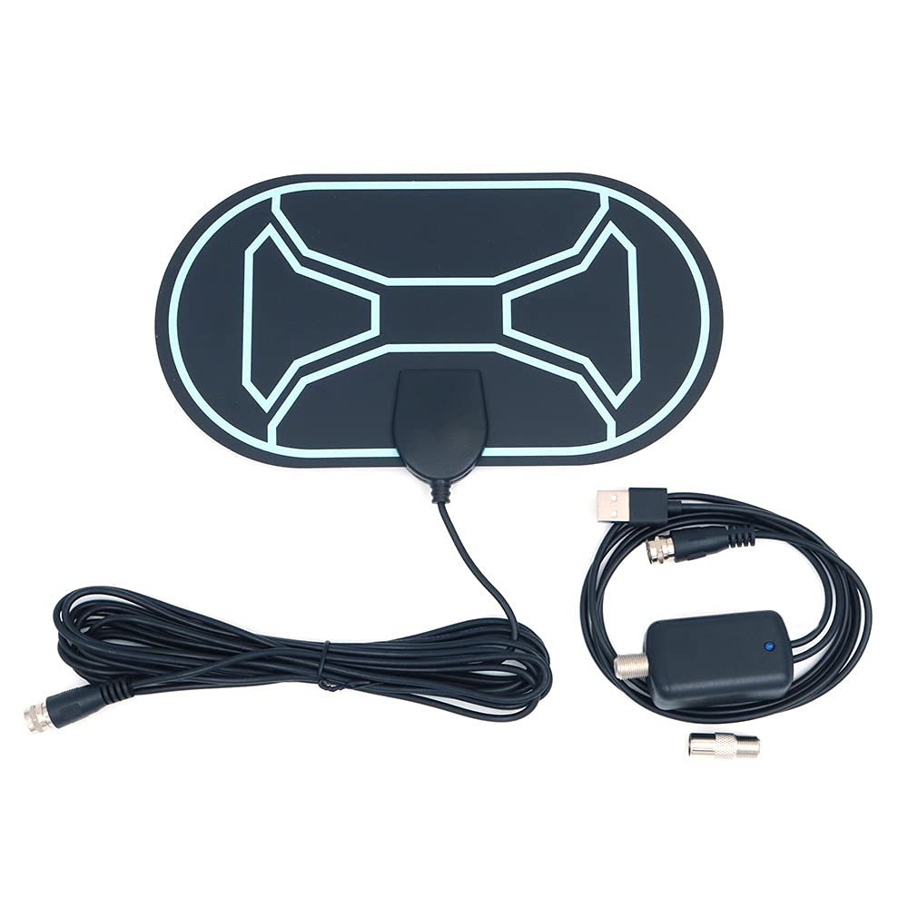 DollaTek Amplified HD Digital TV Antenna, Up to 100 Miles Range, Support 4K 1080p - Indoor Smart Switch Amplifier Signal Booster, Support Free Local Channels