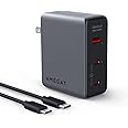 AMEGAT 140W USB C Charger, PD3.1 PPS 3-Port Fast GaN III USB C Charger Block Compact and Foldable Plug, Charging Blocks for MacBook Air Pro Galaxy S20-S24 Dell XPS Pixelbook Series (with 240W Cable)