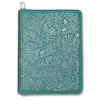 Orange Circle Studio 2020 Leatheresque Zip-Around Folio + Agenda Set, Floral Vines Caribbean Blue