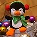 HollyHOME Christmas Penguin Plush Toy Soft Stuffed Animal 10 inches Green