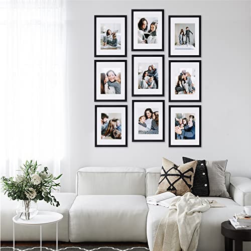 Sheffield Home 9 Piece Gallery Wall Frame Set, 11x14 in. matted to 8x10