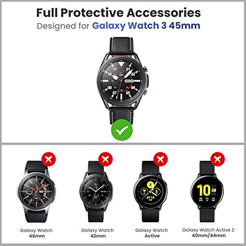 ایگرد | قیمت و خرید Goton 3 in 1 Accessories for Samsung Galaxy Watch 3 45mm,  1 Rugged TPU Armor Bumper Case +2 Tempered Glass Screen Protector Films + 1  Bezel Ring for Galaxy Watch 3 45mm (Green,45mm)