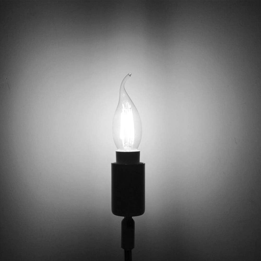 ZFQ Pack of 6 Edison LED Bulb E14 C35 Led Filament Lamp for Chandelier Retrofit Classic, 4W, 400 Lumens, Cool White 6500K - Image 3