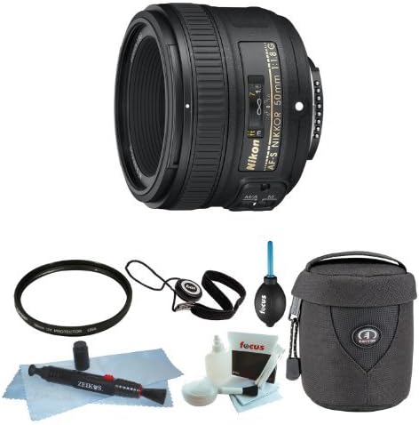Nikon AF-S NIKKOR 50mm f/1.8G Lens with Tiffen 58mm UV Filter with Lens Case and Accessories- Includes USA Warranty