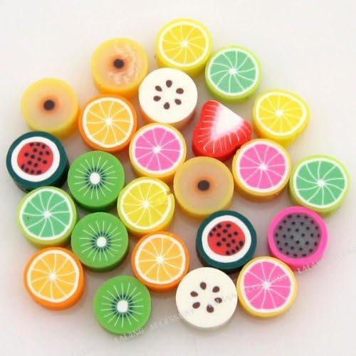 Heelinna Fruit Shape Polymer Clay Beads Jewelry Making(Random Color)