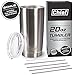 20oz Stainless Steel Tumbler with 4 Straws Bundle With Premium Quality 18/8 Stainless Steel Insulated Tumbler Cup + 4 Stainless Steel Straws + Straw Cleaner