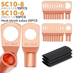 Jeemiter 8 Gauge Wire (50ft Each- Black/Red) Copper