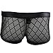 YiZYiF Men's Sexy Mesh Sheer Boxer Briefs Underwear Black Trunks Underpants Medium