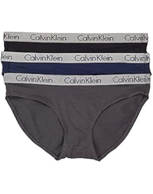 Underwear Women's Radiant Cotton Bikini 3 Pack, Black/Ocean Floor/Ashford Grey, Large