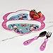 Zak Designs Minnie Easy Grip Flatware Fork And Spoon Utensil Set – Stainless Steel, Plastic, Perfect for Toddler Hands With Fun Characters, Contoured Handles And Textured Grips, Minnie Bowtique