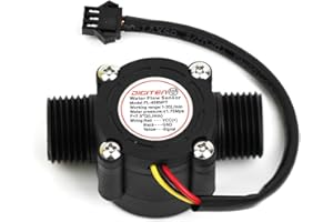 SENSTREE G1/2 ’’ Flow Hall Sensor with NPT Thread, 1-30L/Min Flow Meter, Food Grade Flowmeter Counter, Arduino, Raspberry Pi,