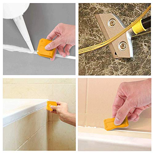 Caulking Tools 5 pcs, Sealant Removal and Multi-Purpose Scraper for Kitchen Bathroom Floor Door and Window (Orange)