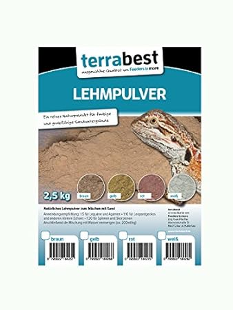 Terrabest Lehmpulver - weiß 2,5kg zum mischen von Terrariensand Naturlehm