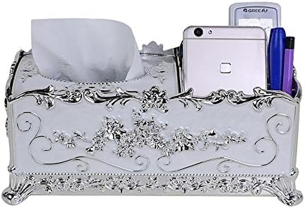DB&PEISHI Metal Vintage Style luxury Zinc Alloy Square Tissue Box , multifunctional silver