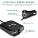 4 Ports USB Car Charger, CHGeek Front/Back Seat Car Charger 48W 9.6A with 6FT Extension Cord for iPhoneX, Android, Camera, Headphone, and other USB devices