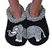 Snoozies Womens Classic Splitz Applique Non Skid Slipper Socks - Elephant, X-Large