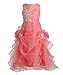 FAIRY COUPLE Girl's Organza Ruffle Flower Girl Pageant Communion Dress K0073