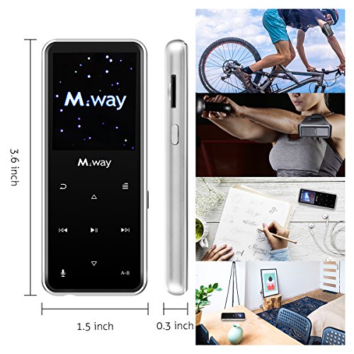 M WAY MP3 Player with Pedometer Lossless Sound Music Player, Support FM Radio/Video Player/Voice Recorder, 55 Hours Play And Zin Alloy Audio Player with Earphone+ Armband Standard - Thumbnail 5