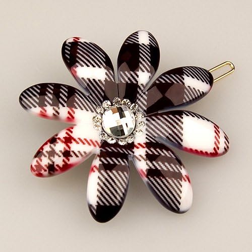 Vignette Dark Plaid - Cubitas Picabia Collection (Hand-set Swarovski Crystals, Hair Pin)