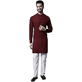Maple Clothing Men's Chikankari Kurta Pajama Cotton Indian Wedding Outfit Party Bollywood Dress