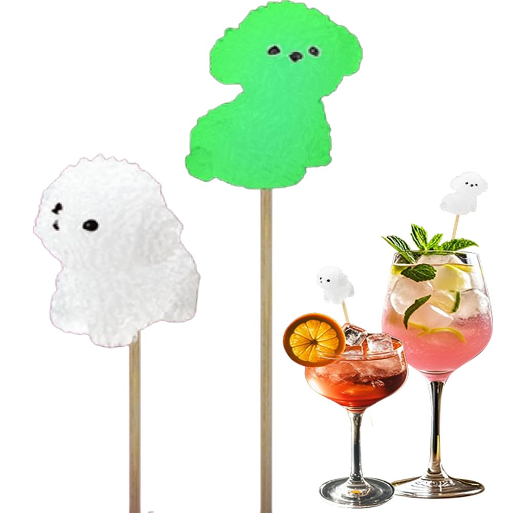 Photo 1 of 60 Pcs Cocktail Picks, 4.7 Inch Toothpicks for Appetizers, Skewers for Drinks, Desserts, Birthday Glow Party Favors Toppers Party Toothpicks, Decoration