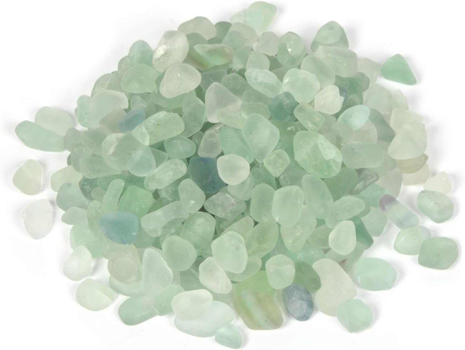 Indoor Fountains & Accessories - Justinstones Natural Frosted Green Fluorite Polished Chips Crushed Tumbled Stone Crystal Healing Embellishments 100 Grams