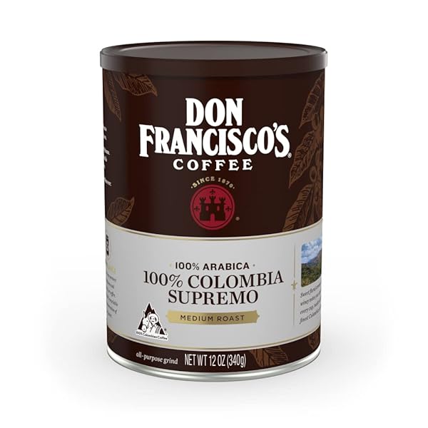 DON FRANCISCO’S PREMIUM COLOMBIA SUPREMO GROUND COFFEE: RICH, AROMATIC 100% ARABICA BEANS – FAMILY CRAFTED FLAVORED COFFEE FOR A DELIGHTFUL MORNING BREW (12 OZ CAN)