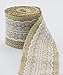 Set of 4 Natural Jute Burlap Rolls Ribbon with Lace 2.3