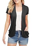 Seraih Womens Summer Lightweight Cardigans Short Sleeve Open Front Draped Kimono Tops