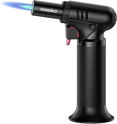 Sondiko Kitchen Blow Torch S907 with Fuel Gauge Adjustable Flame Refillable