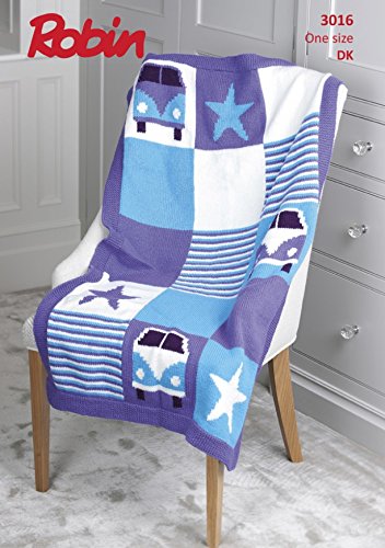 Robin Campervan Blanket Knitting Pattern 3016 Dk Amazon Co Uk