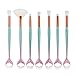 Loyalt Mermaid Makeup Brushes Set Chubby Fish Foundation Brush with Box 15pcs Soft Nylon Bristles Beauty Make Up Kits Face Blush Concealer Eye Lip Cosmetic Tools - Green Gradient