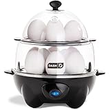 DASH Deluxe Rapid Egg Cooker for Hard Boiled, Poached, Scrambled Eggs, Omelets, Steamed Vegetables, Dumplings & More, 12 capa