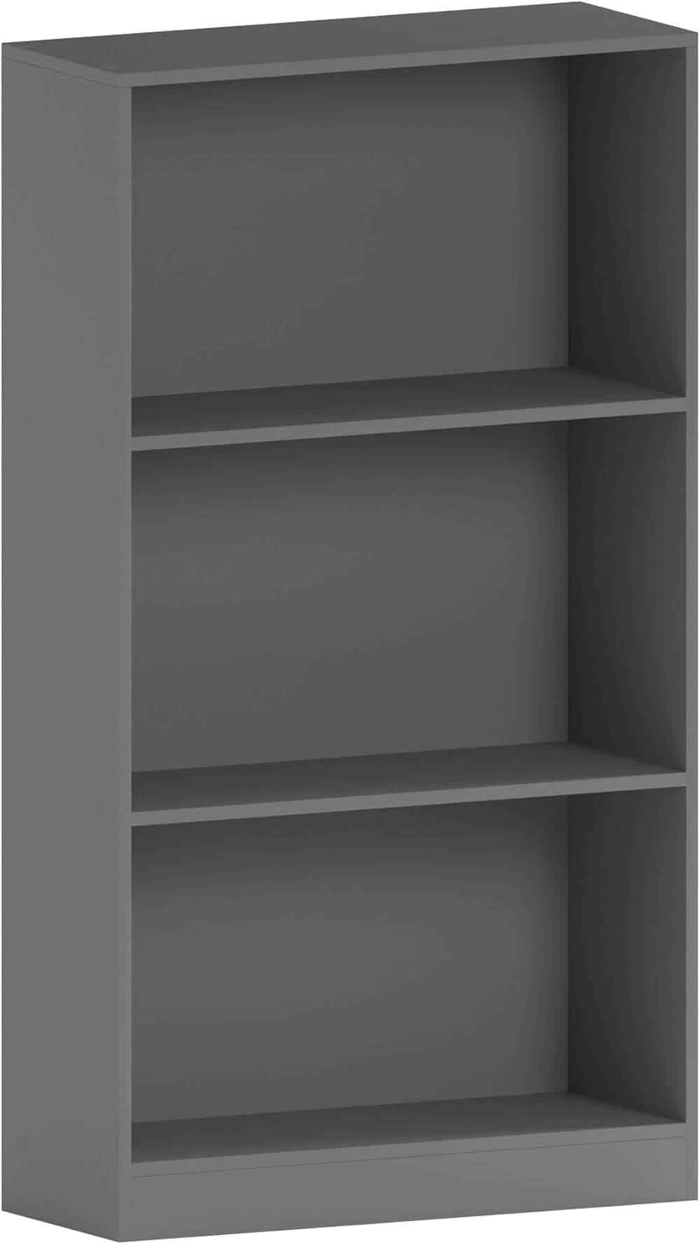 Vida Designs Cambridge 3 Tier Medium Bookcase Grey Wood Shelving