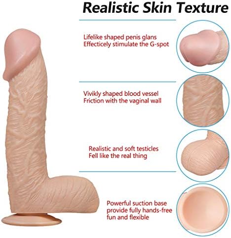 LANSEL 11.81 Inches Lifelike Strong Sûctiòñ Cups Women's Rèâlištic Sσft Toys & Hands-free Play