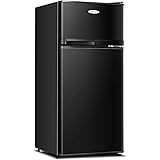 COSTWAY Compact Refrigerator, 3.4 cu. ft. Classic Fridge with Adjustable Removable Glass Shelves, Mechanical Control, Recesse