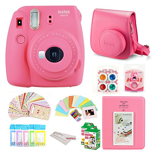 Fujifilm instax mini 9 instant fuji camera (flamingo pink) + case…