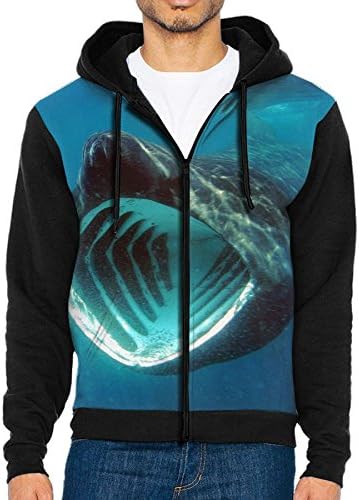 AWBDFKK Men's Sweaters Funny Shark Zip Up Hoodie Sweatshirt