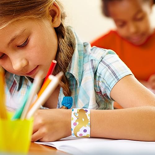 LOVESTOWN Slap Bracelets for Kids, 64PCS Kids Slap Wristbands Snap Bracelets Dinosaurs Mermaid Space Emotions for Party Favors Classroom Prizes Exchanging Gifts