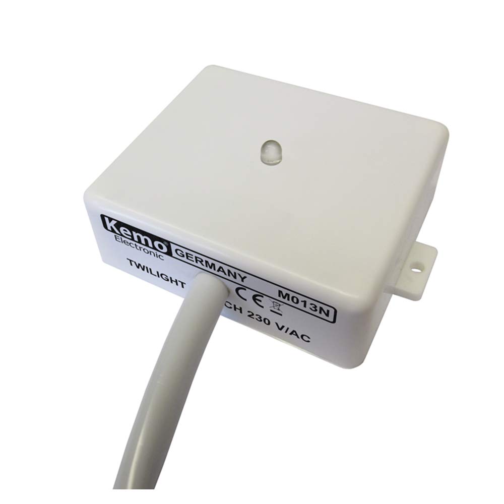 Kemo M013N Electronic Twilight Switch with Built-in Relay Automatic On/Off at Dusk and Day For Potential Free Loads up to 3A