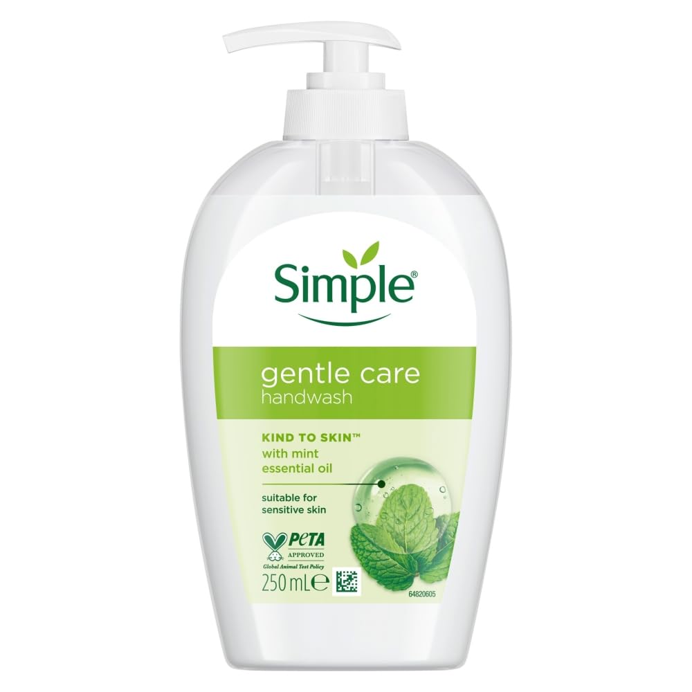 Simple Kind to Skin Moisturising no soap, artificial perfume or colour Handwash suitable for all skin types 250 ml