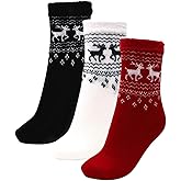 American Mammoth 3 Pairs Cozy Cabin Socks for Women - Aloe Infused Fuzzy Fluffy Comfortable Socks