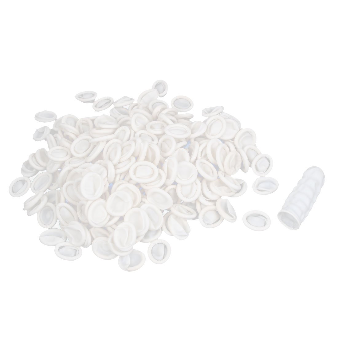 Sourcingmap Rubber Powder-Free Smooth Elastic Finger Cots Caps 440 Pcs White
