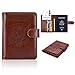 ACdream Passport Holder Cover, Leather Travel Wallet Case, RFID Blocking Document Organizer Protecrtor, with Slots for Credit Cards, Boarding Pass, for Women and Men - Brown