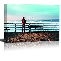 Canvas Wall Art Fisherman Canvas Prints Home Artwork Decoration for Living Room,Bedroom - 12x18 inches
