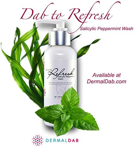 Facial Cleanser for Oily Skin with Peppermint oil, Kelp Ferment Filtrate, Salicylic Acid, and Zinc &amp; More. Dab to Refresh 4oz No Residue Formula